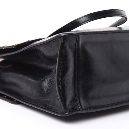 Fendi Agnello Old Shine Vitello Go Rain Large Flip Tote Black Marrone 9 of 11