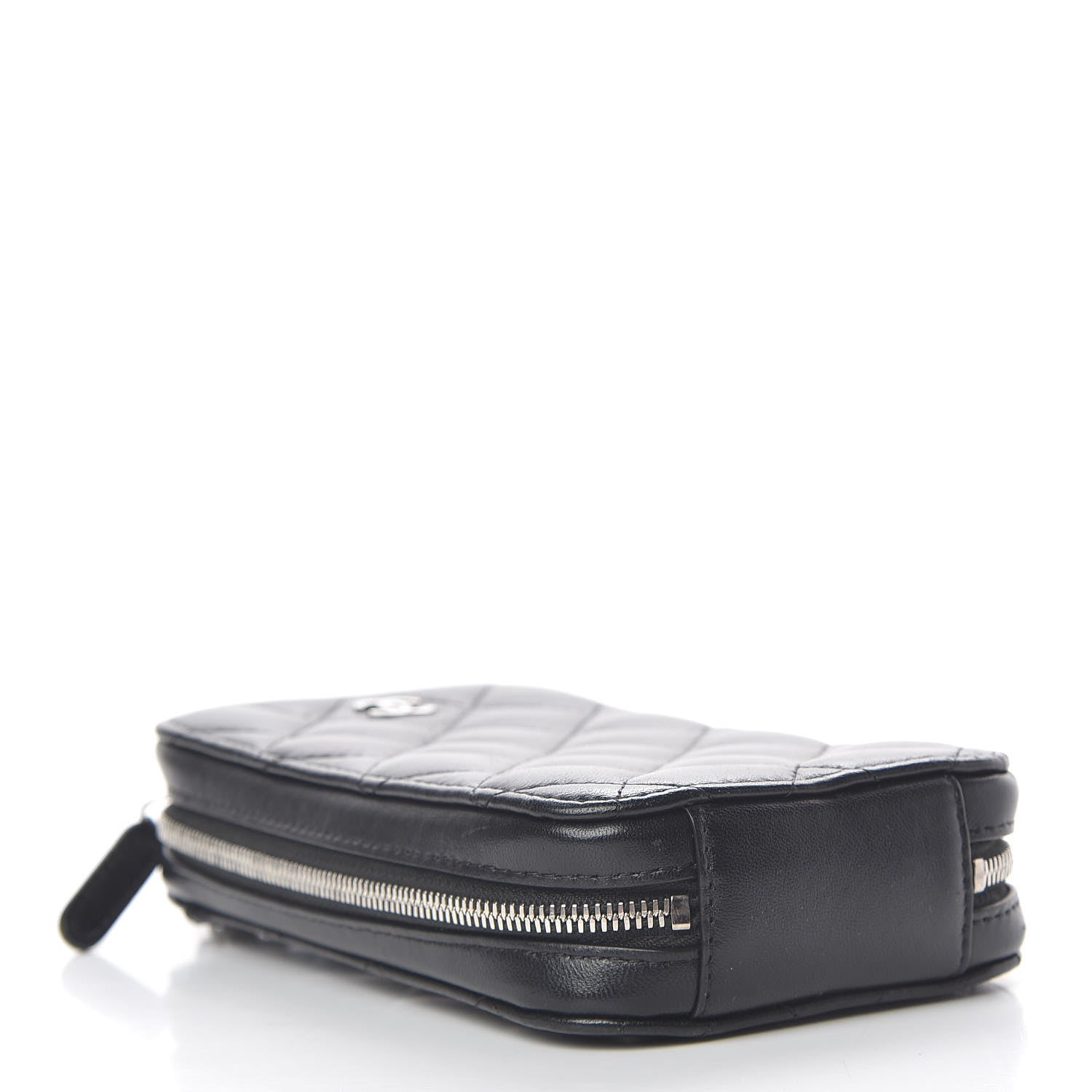 Chanel Lambskin Quilted Zip Phone Case Black 4 of 10