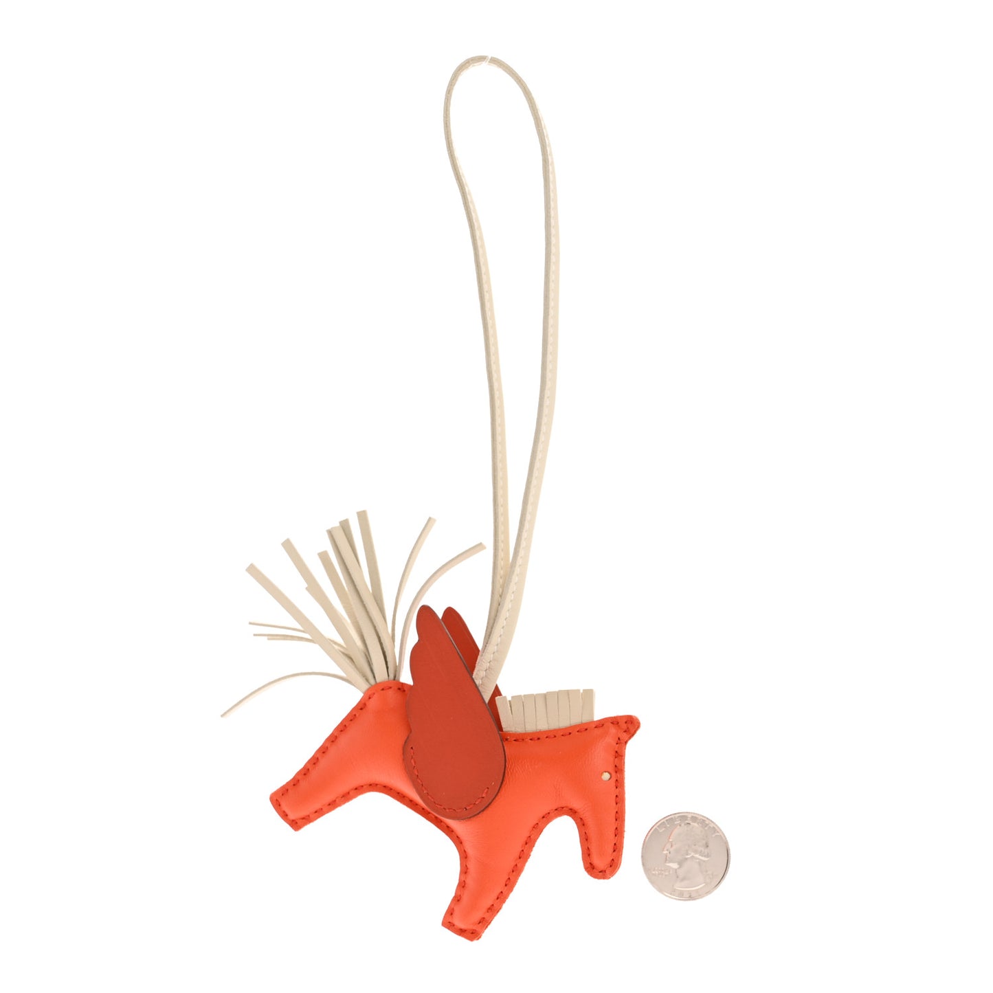 Milo Lambskin Grigri Rodeo Pegase Horse Bag Charm PM Orange Poppy Craie Terre Battue