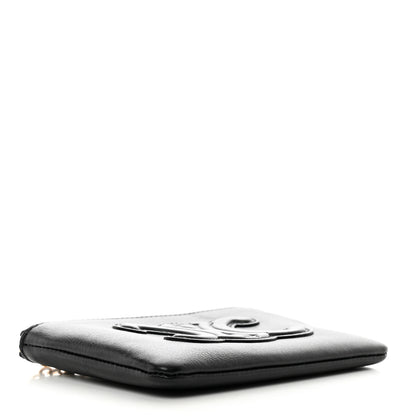 Celine Smooth Calfskin Cuir Triomphe Coin and Card Pouch With Hook Black 4 of 6