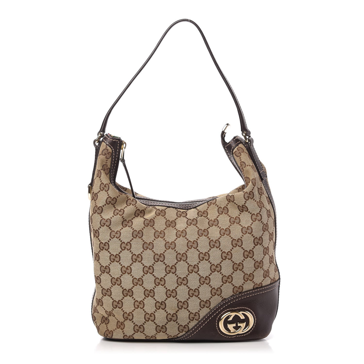 Gucci Monogram Medium New Britt Hobo Brown 1 of 10