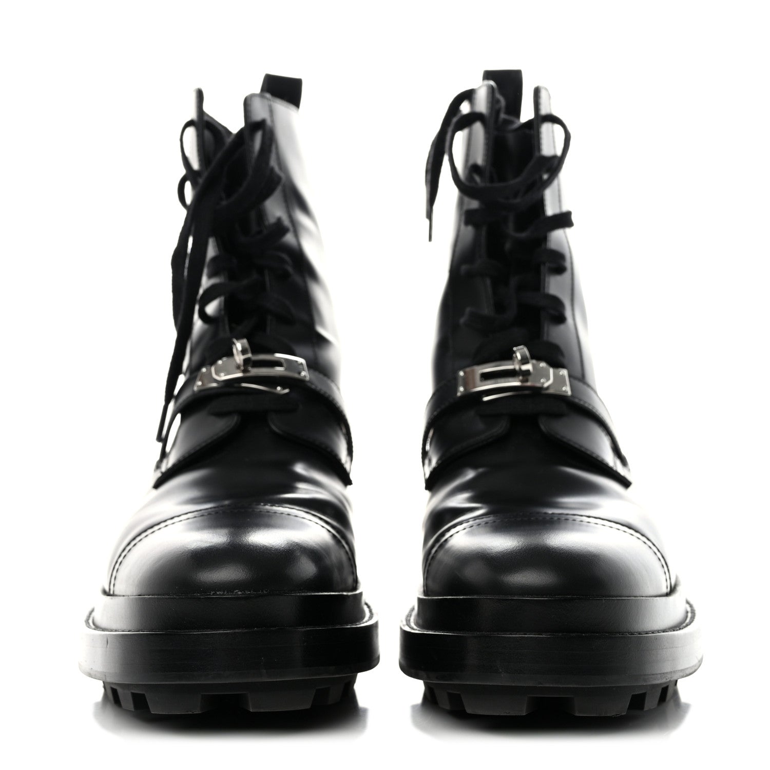 Hermes Glossed Calfskin Funk Ankle Boots 40 Black 2 of 8