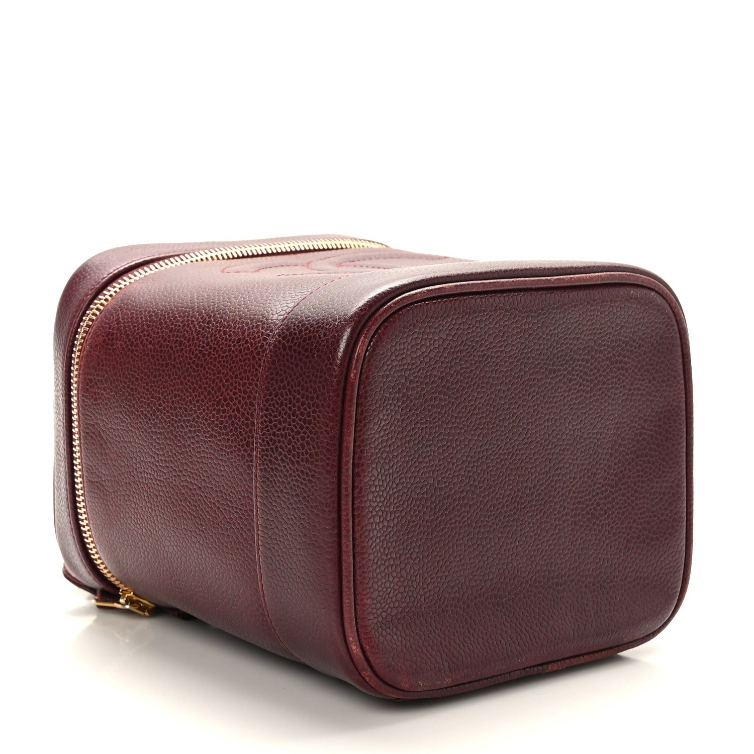 Chanel Caviar Vanity Cosmetic Case Burgundy 4 of 12