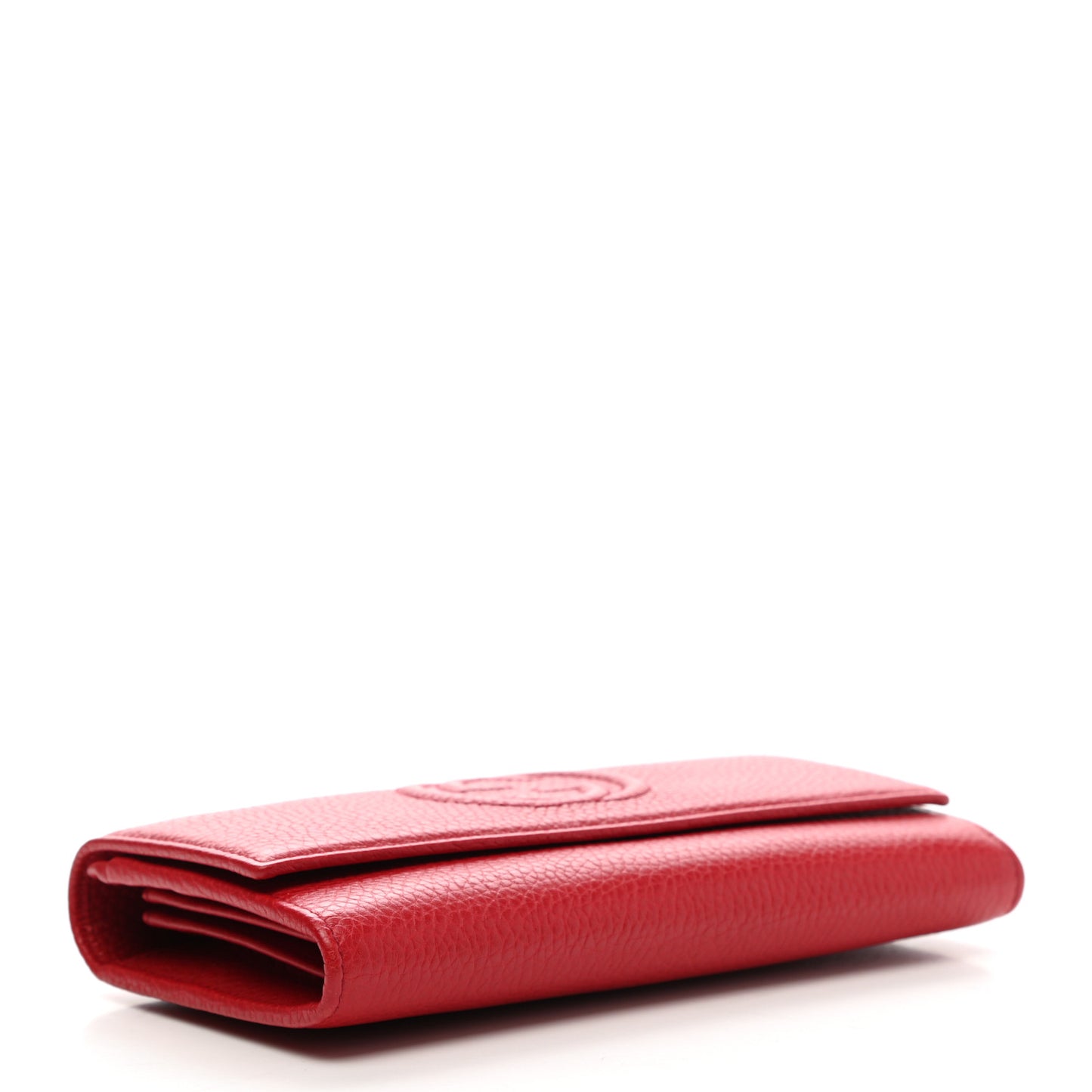 Pebbled Calfskin Large Soho Continental Wallet Red