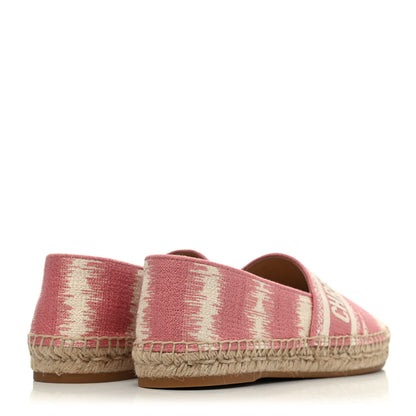 Christian Dior Cotton D-Stripes Embroidered Granville 15mm Espadrilles 37.5 Deep Nude 3 of 4
