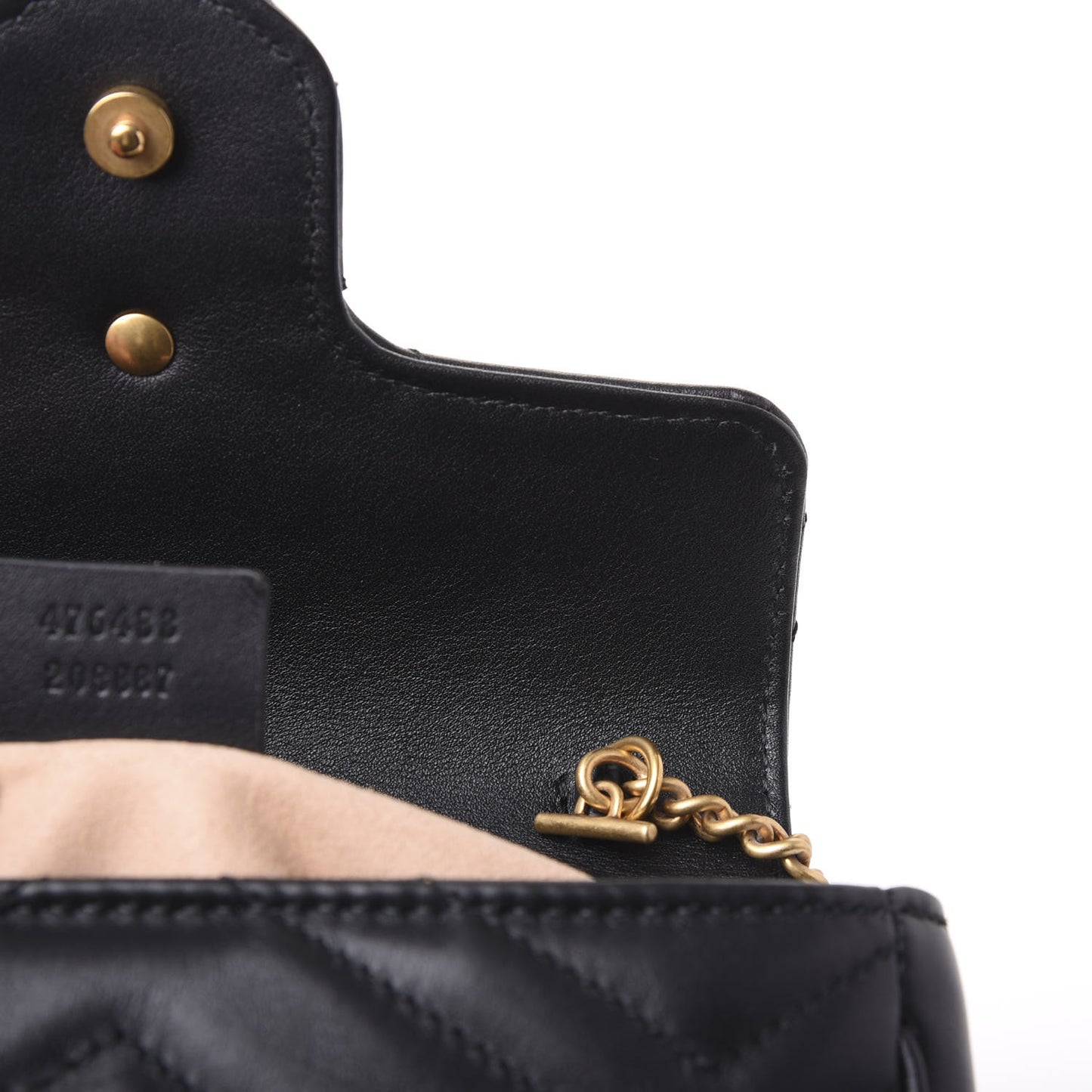 Calfskin Matelasse Super Mini GG Marmont Shoulder Bag Black
