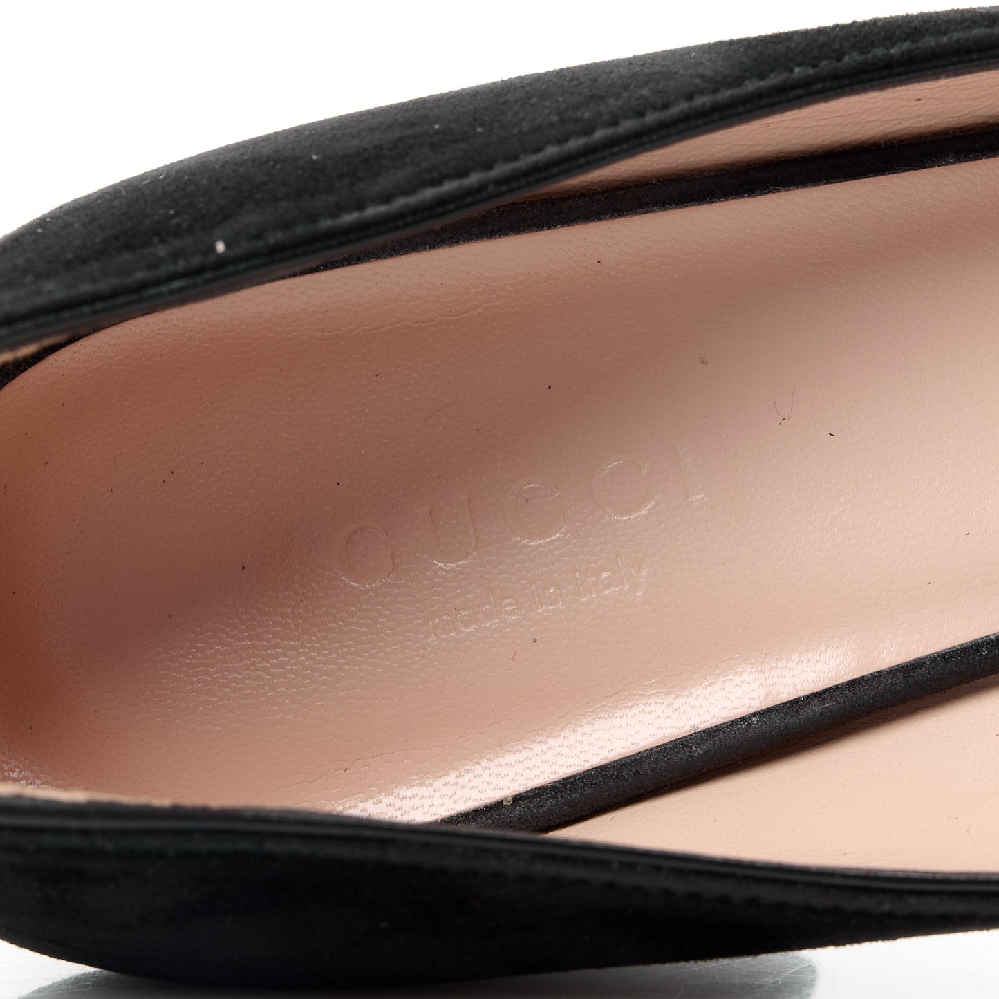 Kid Scamosciato GG Marmont Fringe 50mm Loafer Pumps 38 Black