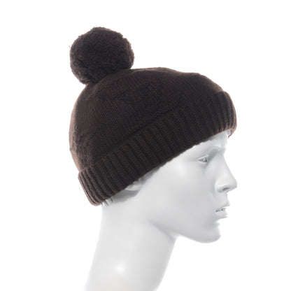 Louis Vuitton Cashmere Monogram Beanie Hat Brown 3 of 5