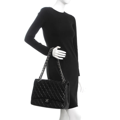 Chanel Lambskin Quilted Maxi Single Flap Black 3 of 8