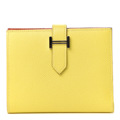 Hermes Epsom Verso Bearn Compact Wallet Lime Terre Battue 1 of 7