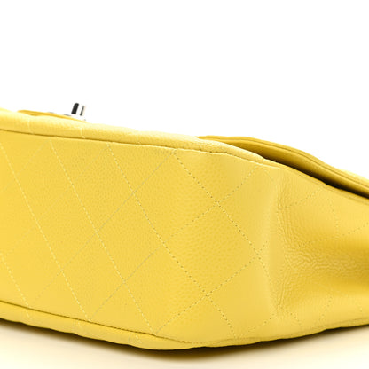 Chanel Caviar Quilted Jumbo Single Flap Yellow 10 of 11