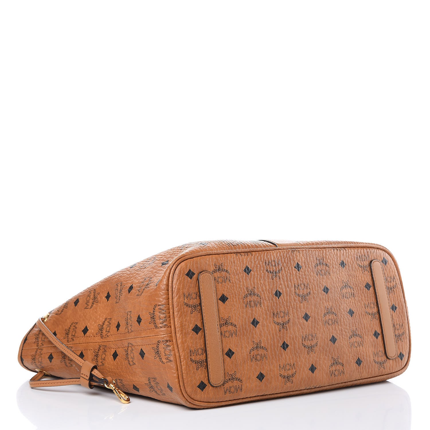 MCM Visetos Medium Liz Reversible Shopper Tote Cognac 7 of 20