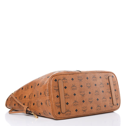 MCM Visetos Medium Liz Reversible Shopper Tote Cognac 7 of 20