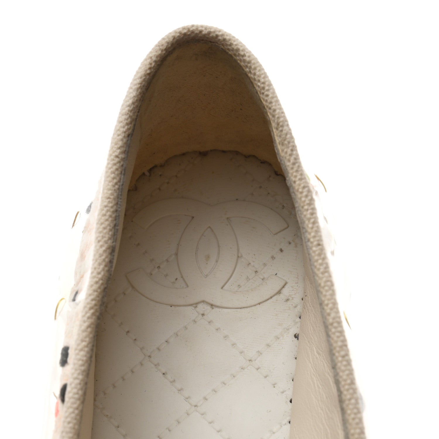 Chanel PVC Tweed CC Espadrilles 39 Coral White Transparent 7 of 9