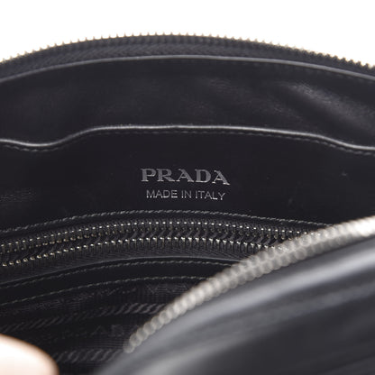 Prada Soft Calfskin Impunture Diagramme Top Handle Crossbody Bag Black 6 of 11