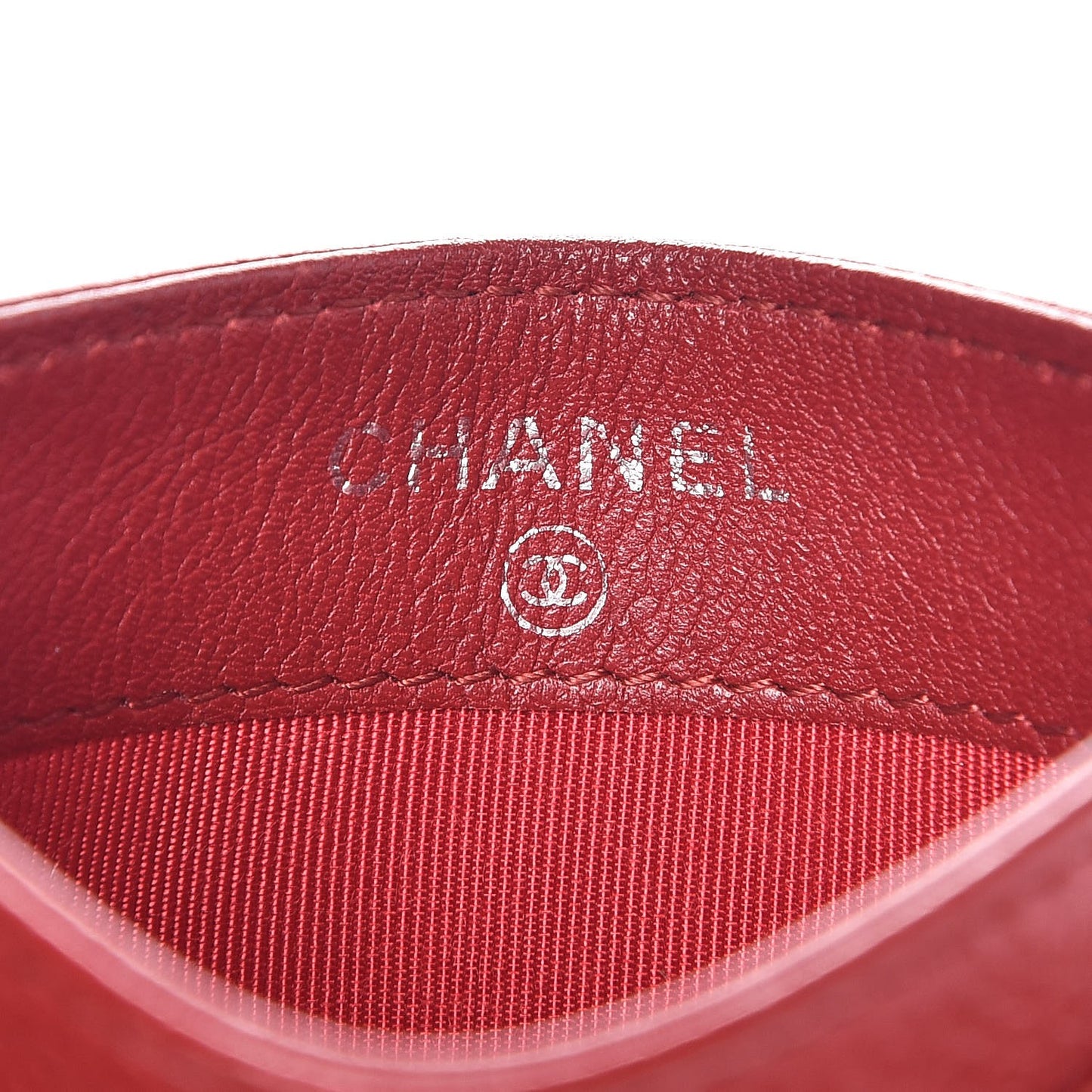 Caviar Quilted Card Holder Red