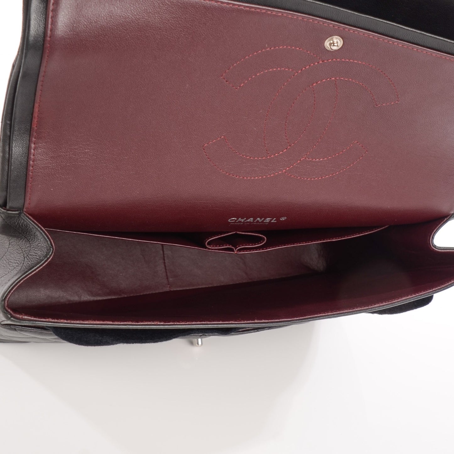 Lambskin Quilted Maxi Double Flap Black