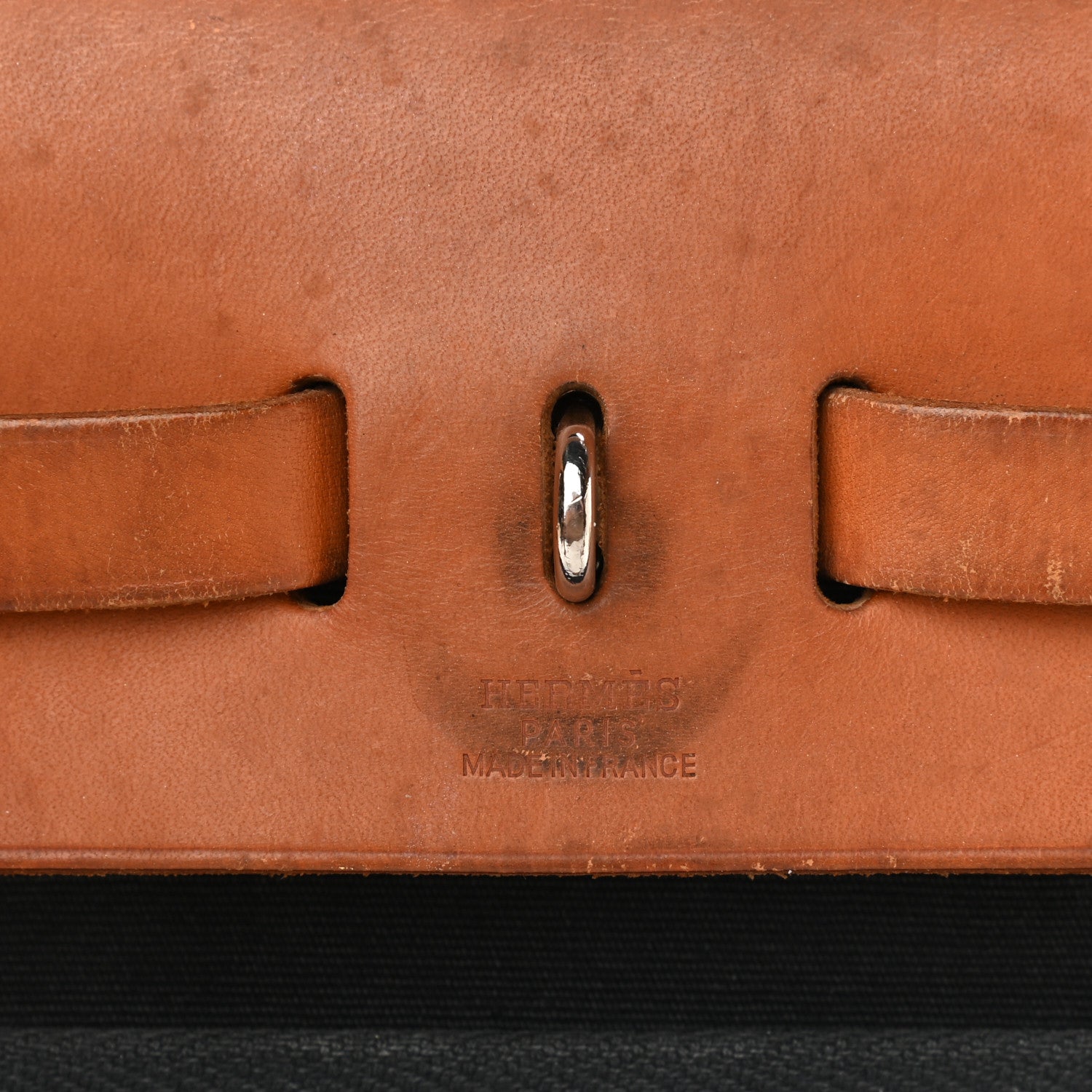 Hermes Toile Vache Calfskin Herbag PM 30 Black Natural 8 of 21