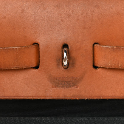 Hermes Toile Vache Calfskin Herbag PM 30 Black Natural 8 of 21