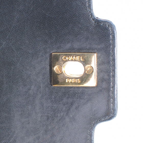 Lambskin Medium Single Flap Black