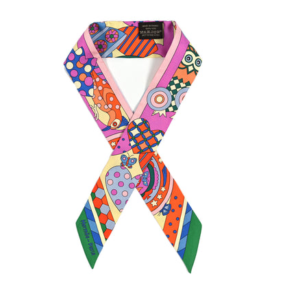 Hermes Silk Les Murmures de la Foret Twilly Vert Cyclamen Multicolor 1 of 7