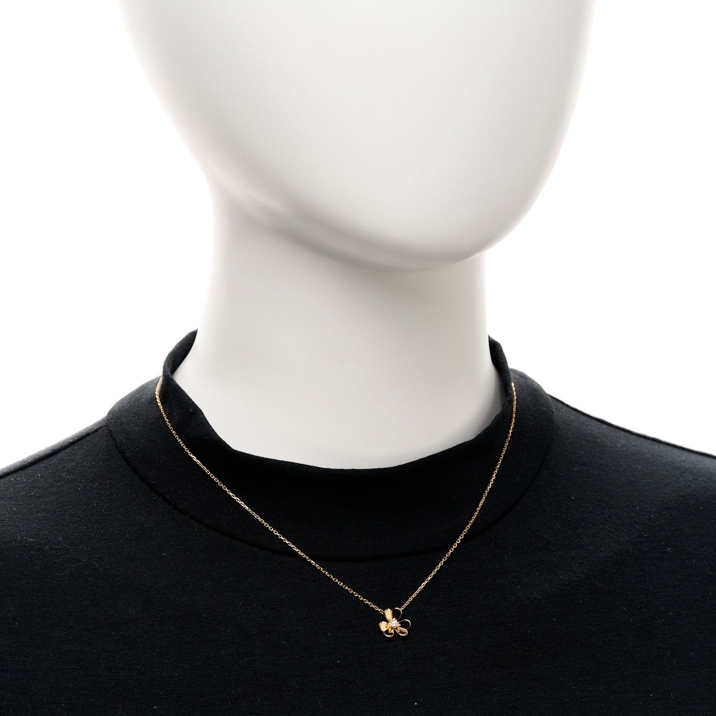 18K Yellow Gold Diamond Mini Frivole Pendant Necklace