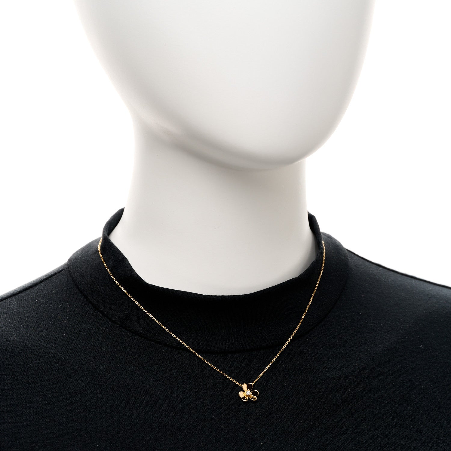 Van Cleef & Arpels 18K Yellow Gold Diamond Mini Frivole Pendant Necklace 2 of 5