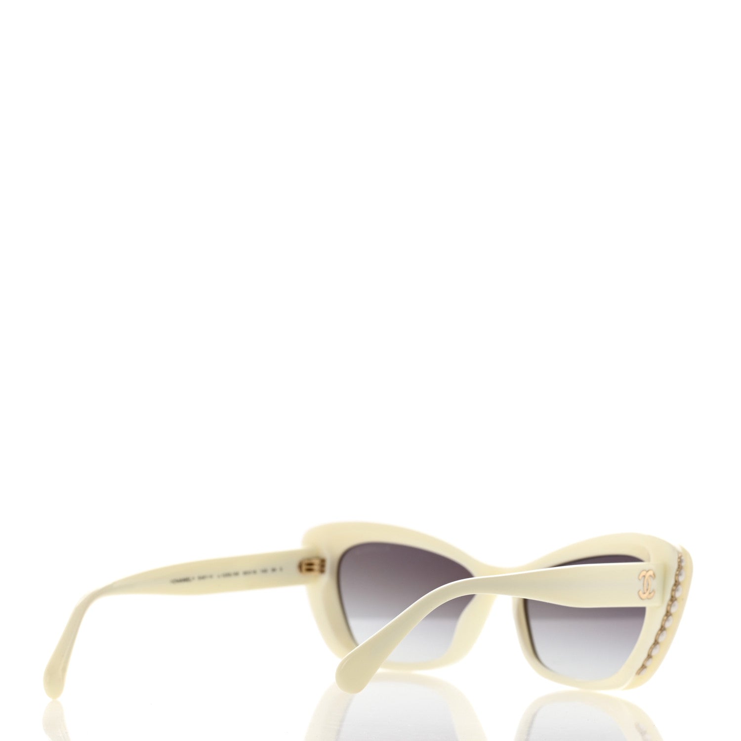 Chanel Acetate Pearl Cat Eye CC Sunglasses 5481-H White 4 of 8