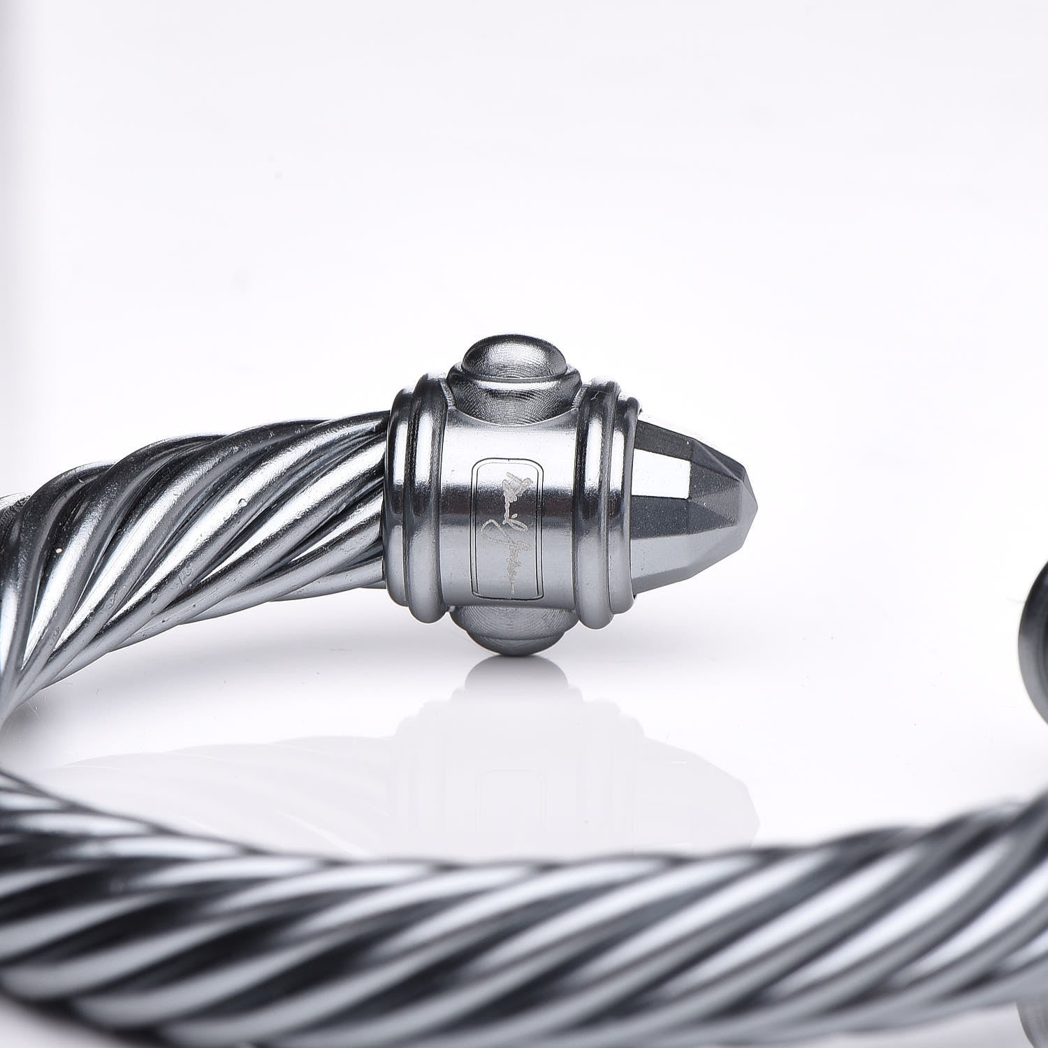David Yurman Aluminum 10mm Cable Renaissance Bracelet Grey 4 of 5