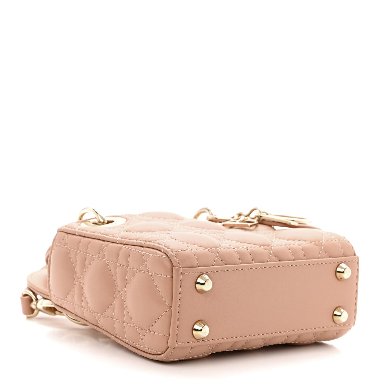 Lambskin Cannage Micro Lady Dior Rose Des Vents