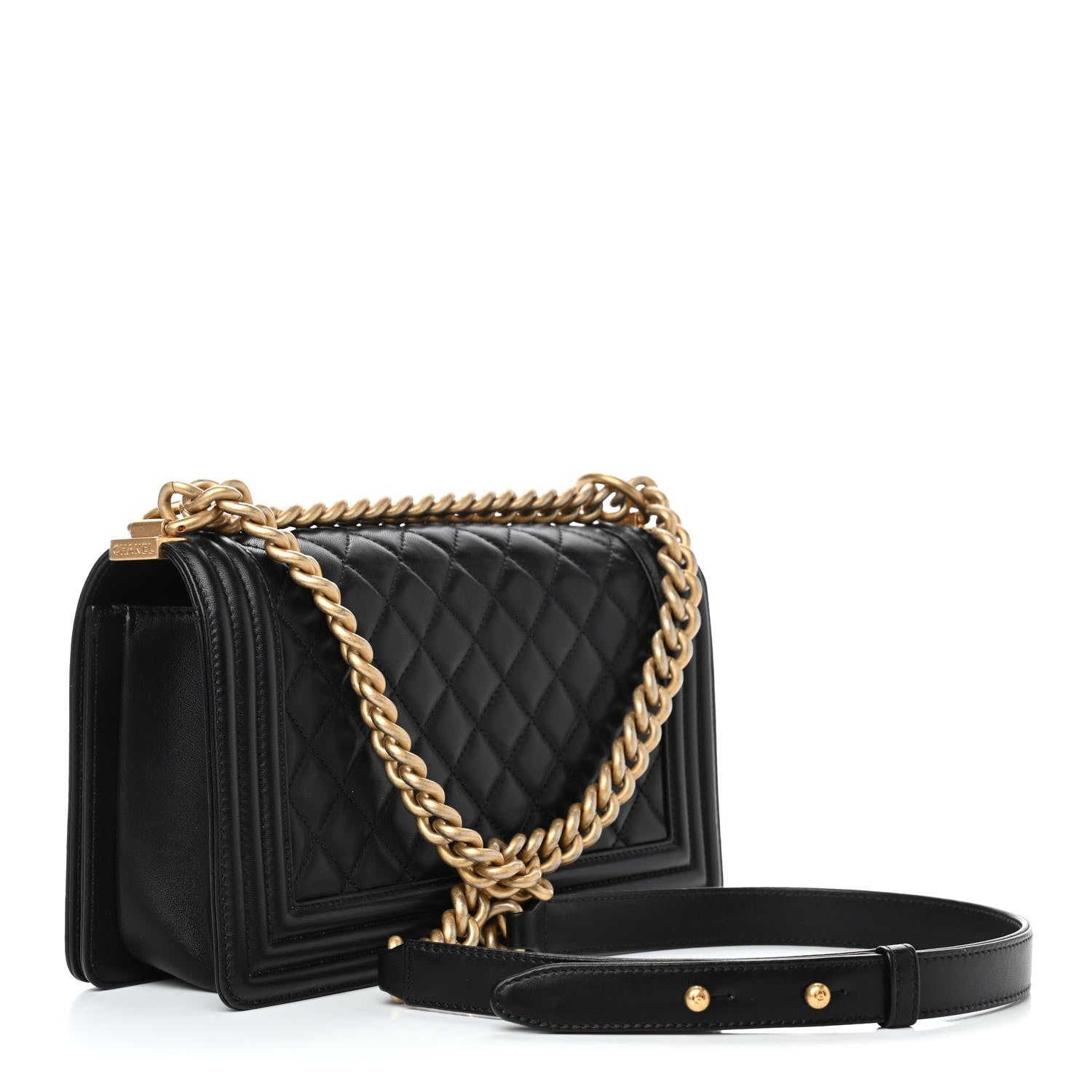 Chanel Lambskin Quilted Medium Boy Flap Black 2 of 10