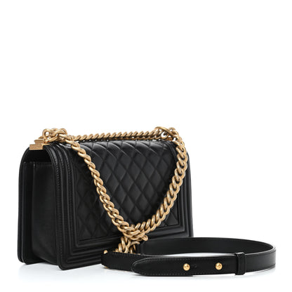 Chanel Lambskin Quilted Medium Boy Flap Black 2 of 10
