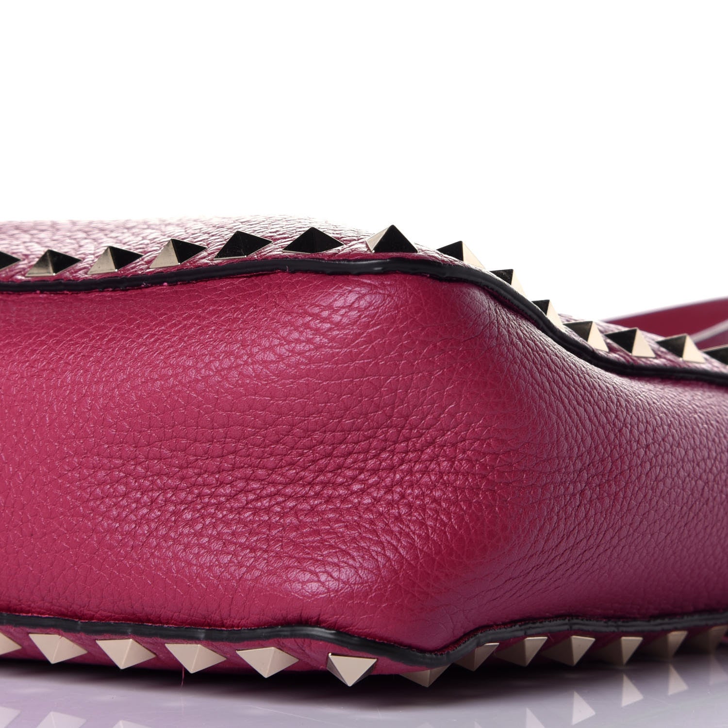 Valentino Garavani Pebbled Calfskin Mini Rockstud Flip-Lock Messenger Bag Raspberry 8 of 8