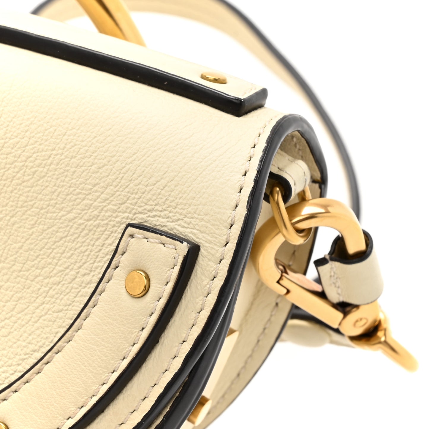Calfskin Small Nile Bracelet Minaudiere Bag Off White