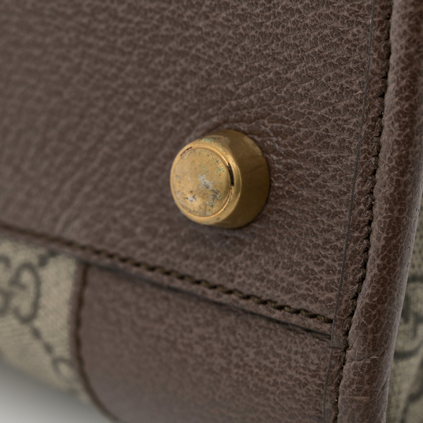 Soft GG Supreme Monogram Textured Dollar Calfskin Web Large Ophidia Carry-On Duffle Bag Beige Ebony New Acero