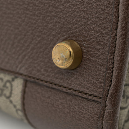Gucci Soft GG Supreme Monogram Textured Dollar Calfskin Web Large Ophidia Carry-On Duffle Bag Beige Ebony New Acero 12 of 14
