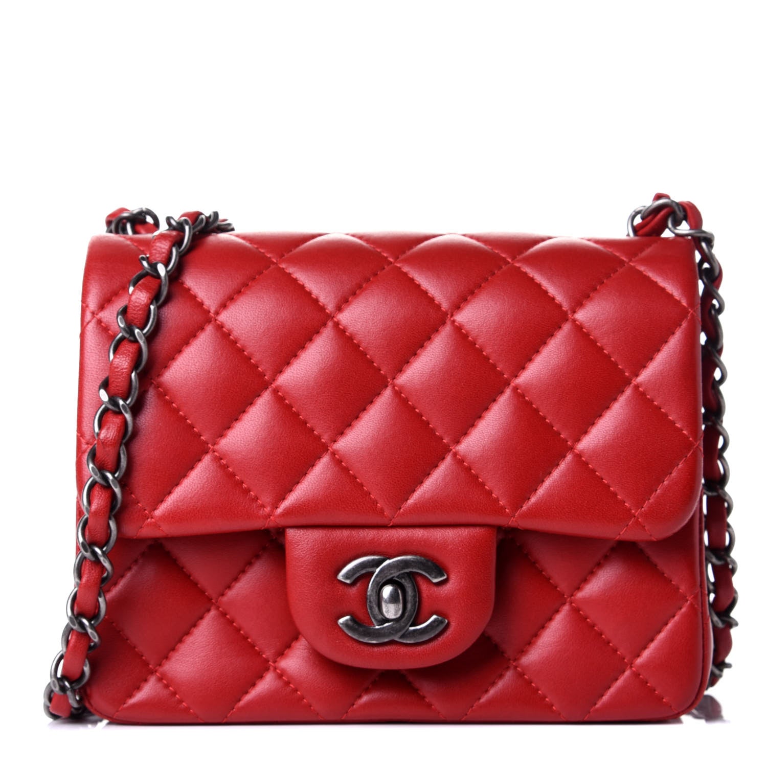 Chanel Lambskin Quilted Mini Square Flap Red 1 of 9