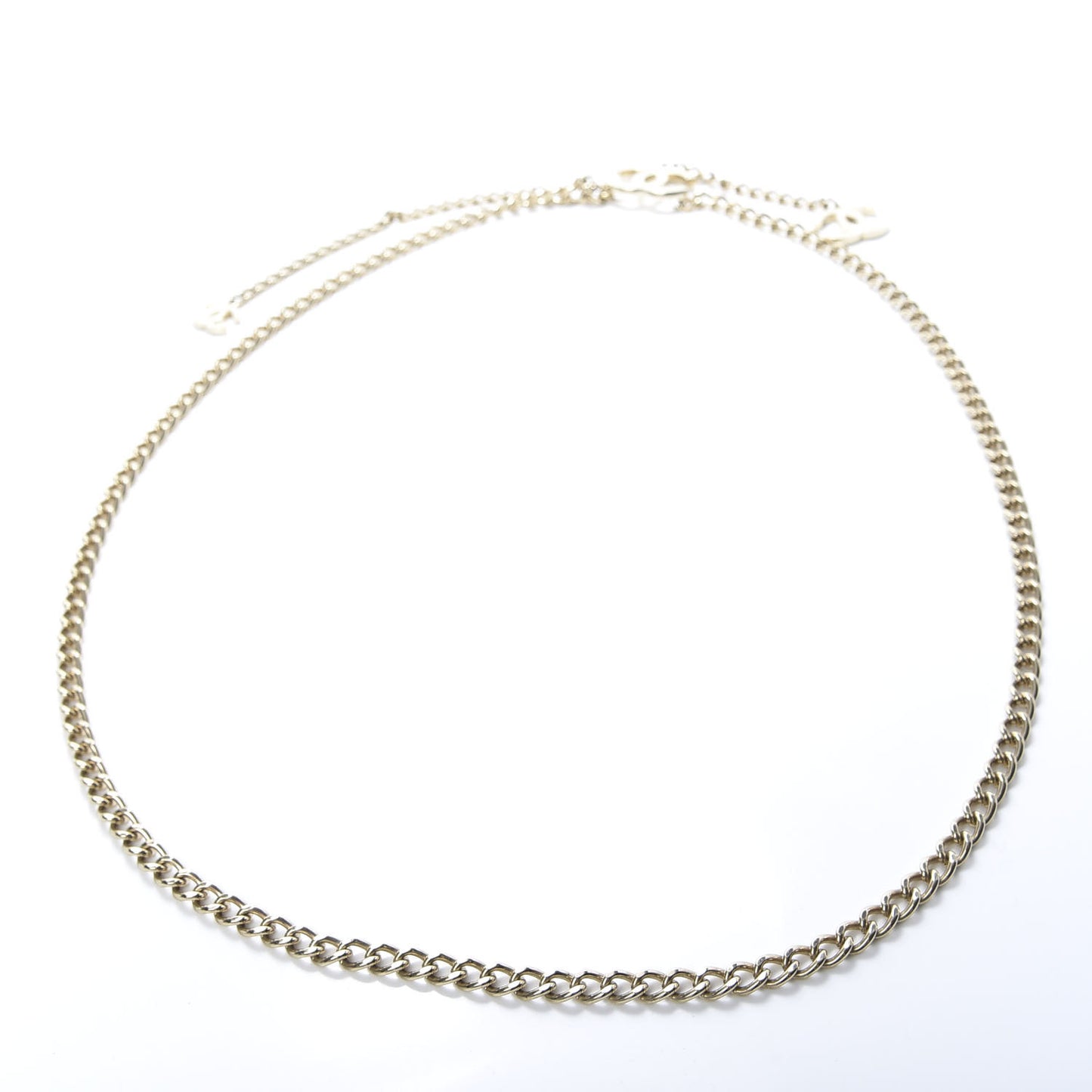 Enamel CC Ceinture Fantai Adjustable Belt Gold White