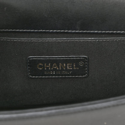 Chanel Calfskin Chevron Quilted Medium Boy Flap Black 5 of 12