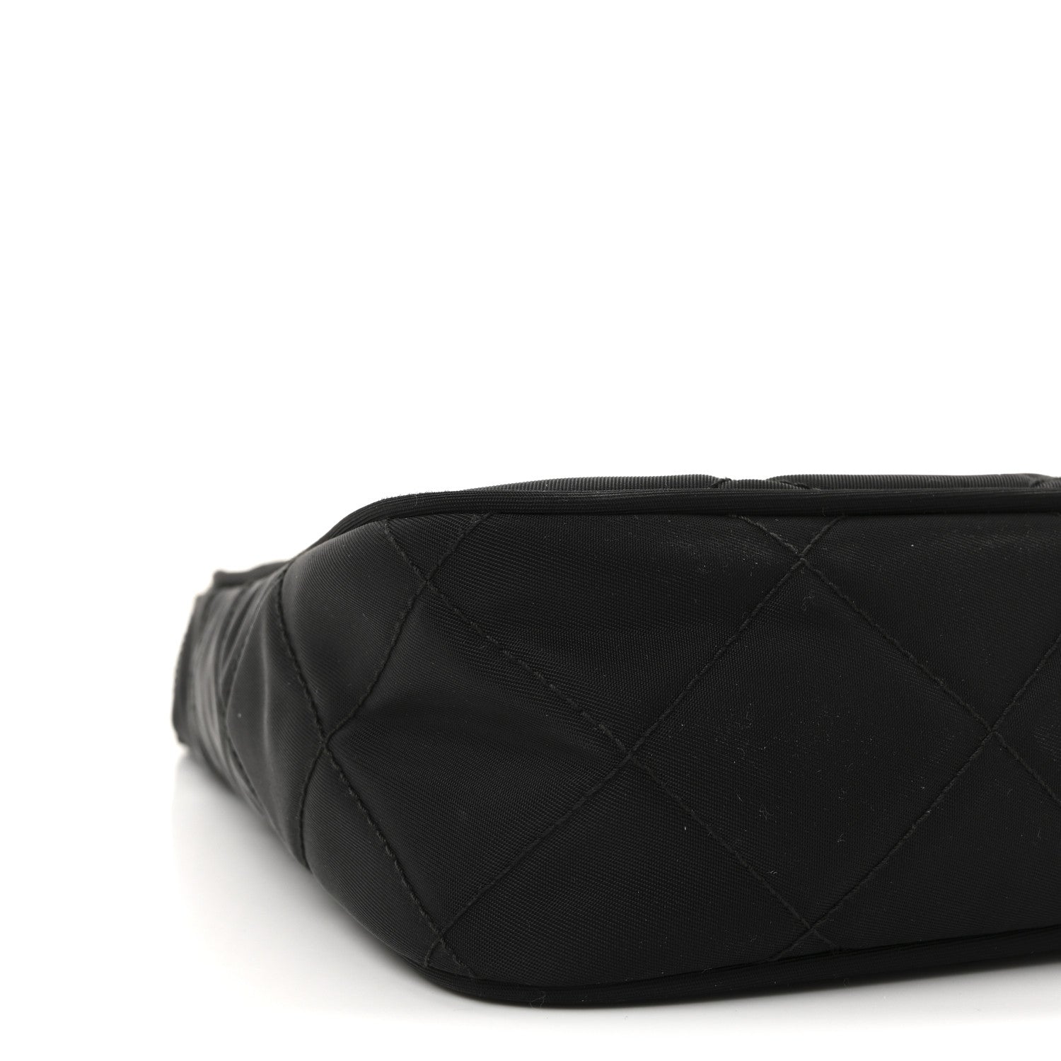 Prada Tessuto Nylon Stitched Shoulder Bag Black 8 of 9