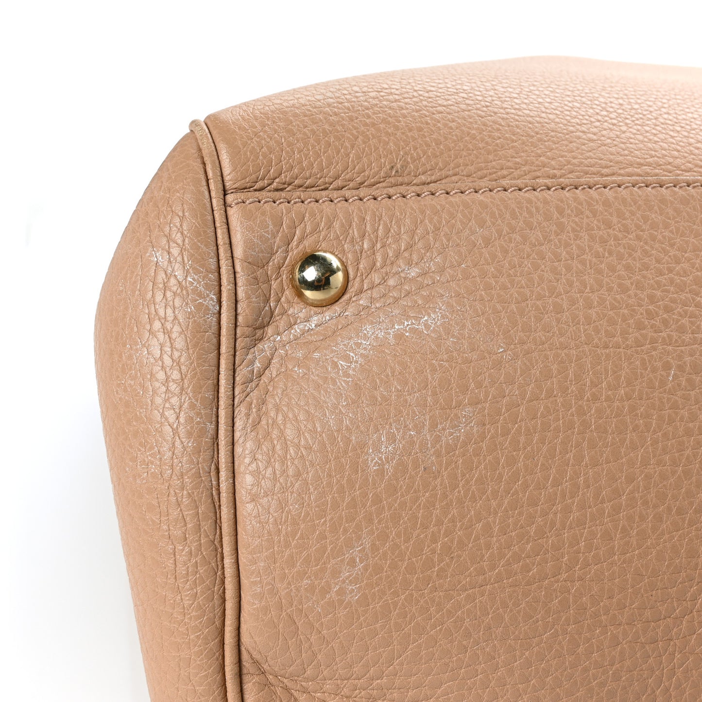 Cellarius Calfskin Large Bamboo Shopper Tote Camelia