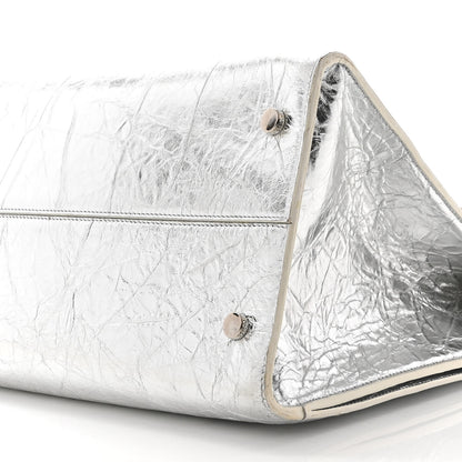 Christian Dior Metallic Calfskin Large Diorever Flap Silver 8 of 13