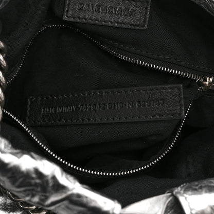Balenciaga Crushed Calfskin Quilted Crush Small Tote Bag Silver 7 of 10