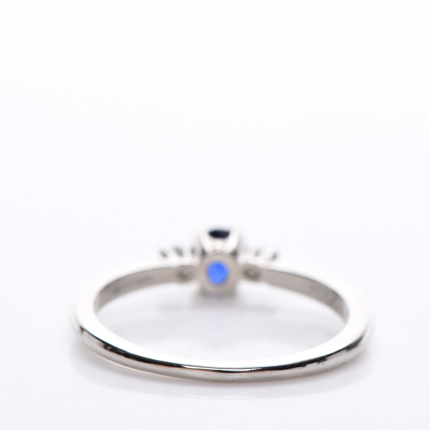 Platinum Diamond Blue Sapphire Ring 7