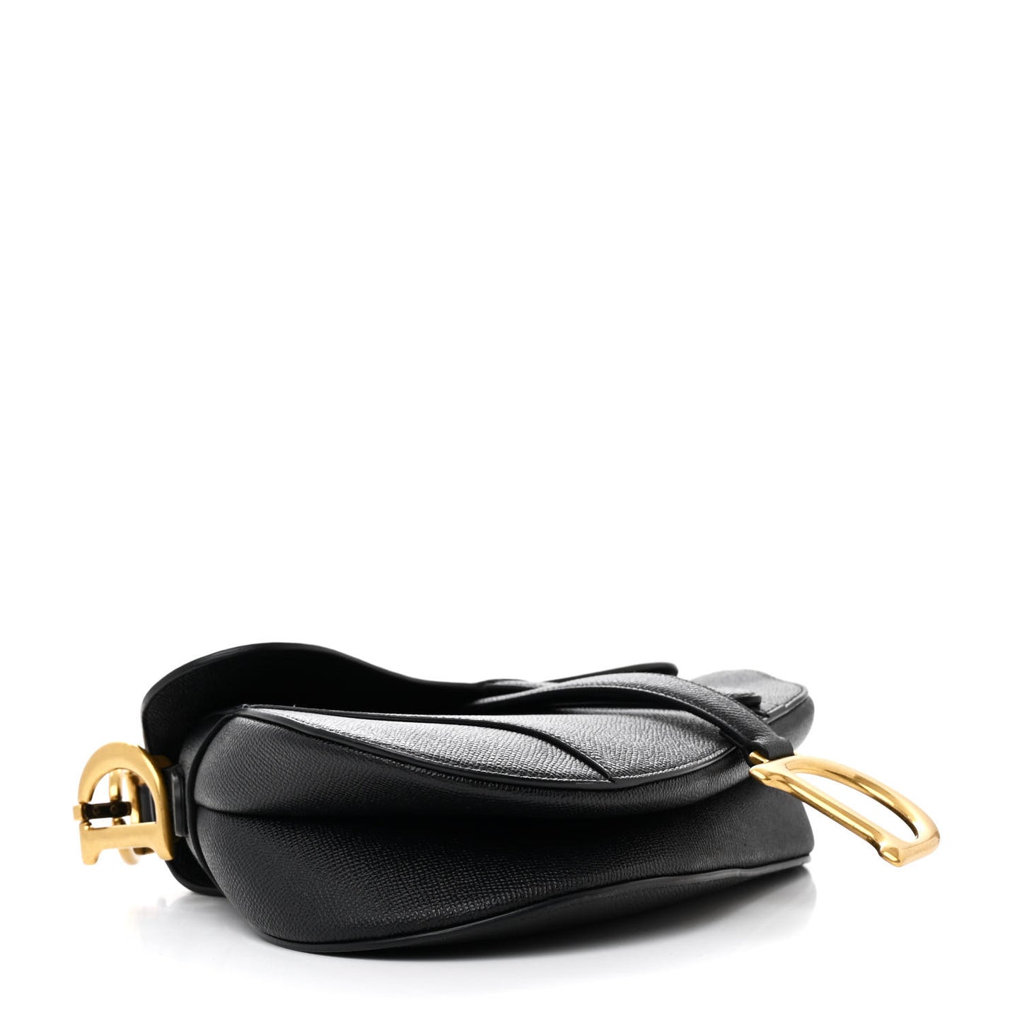 Grained Calfskin Saddle Bag Black