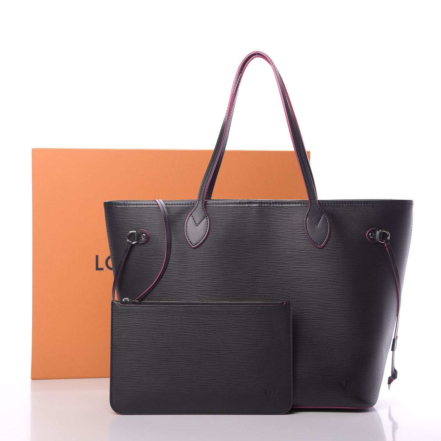 Epi Neverfull MM Black Hot Pink