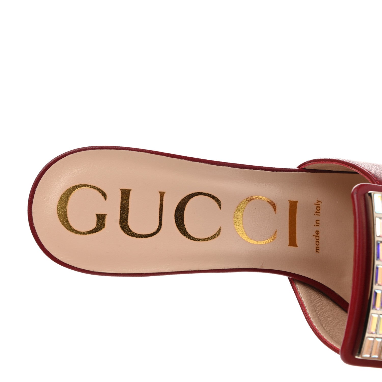 Gucci Malaga Kid Crystal Square G Madelyn Mules 37.5 Romantic Cerise 7 of 9