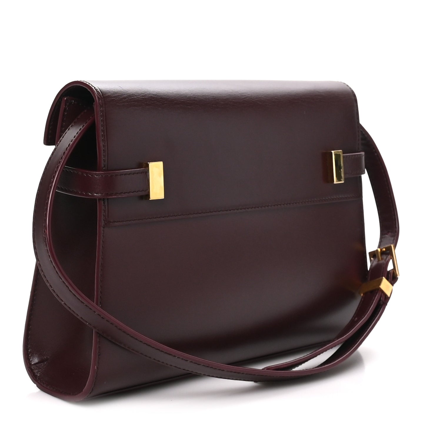 Smooth Calfskin Small Manhattan Shoulder Bag Hot Wine
