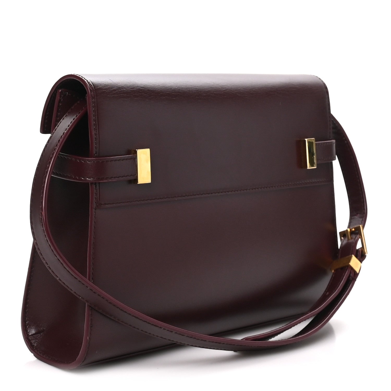 Saint Laurent Smooth Calfskin Small Manhattan Shoulder Bag Hot Wine 2 of 8