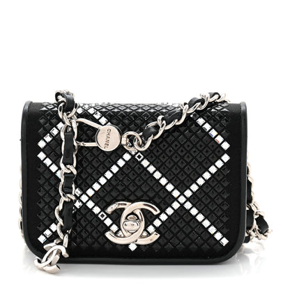 Chanel Lambskin Crystal Quilted Mini Chain Belt Bag Black 8 of 10